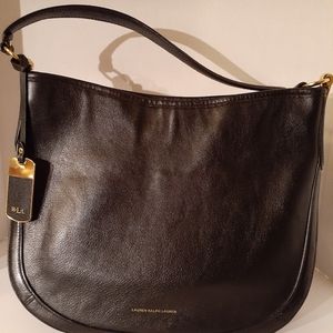 Lauren Ralph Lauren Vintage Black Leather Purse, Pristine Condition!